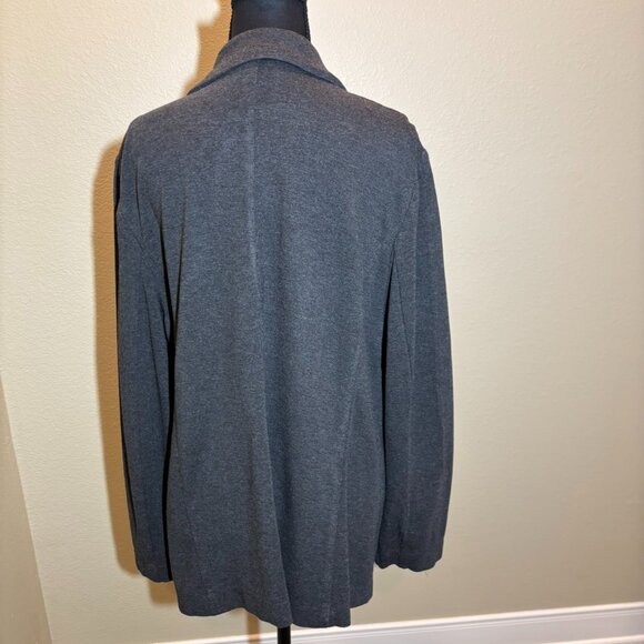 J.Jill Pante Wearever Gray Open Front Knit Blazer Jacket - Picture 8 of 12